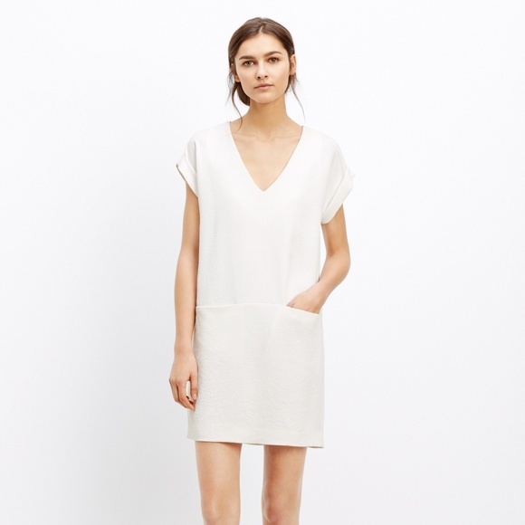 Vince Dresses & Skirts - Vince White Rolled Sleeve Shift Dress
